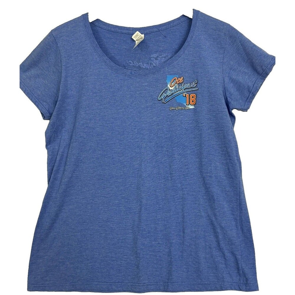 OMBAC Over The Line T-Shirt Womens L Blue San Diego Beach Softstyle Graphic Tee